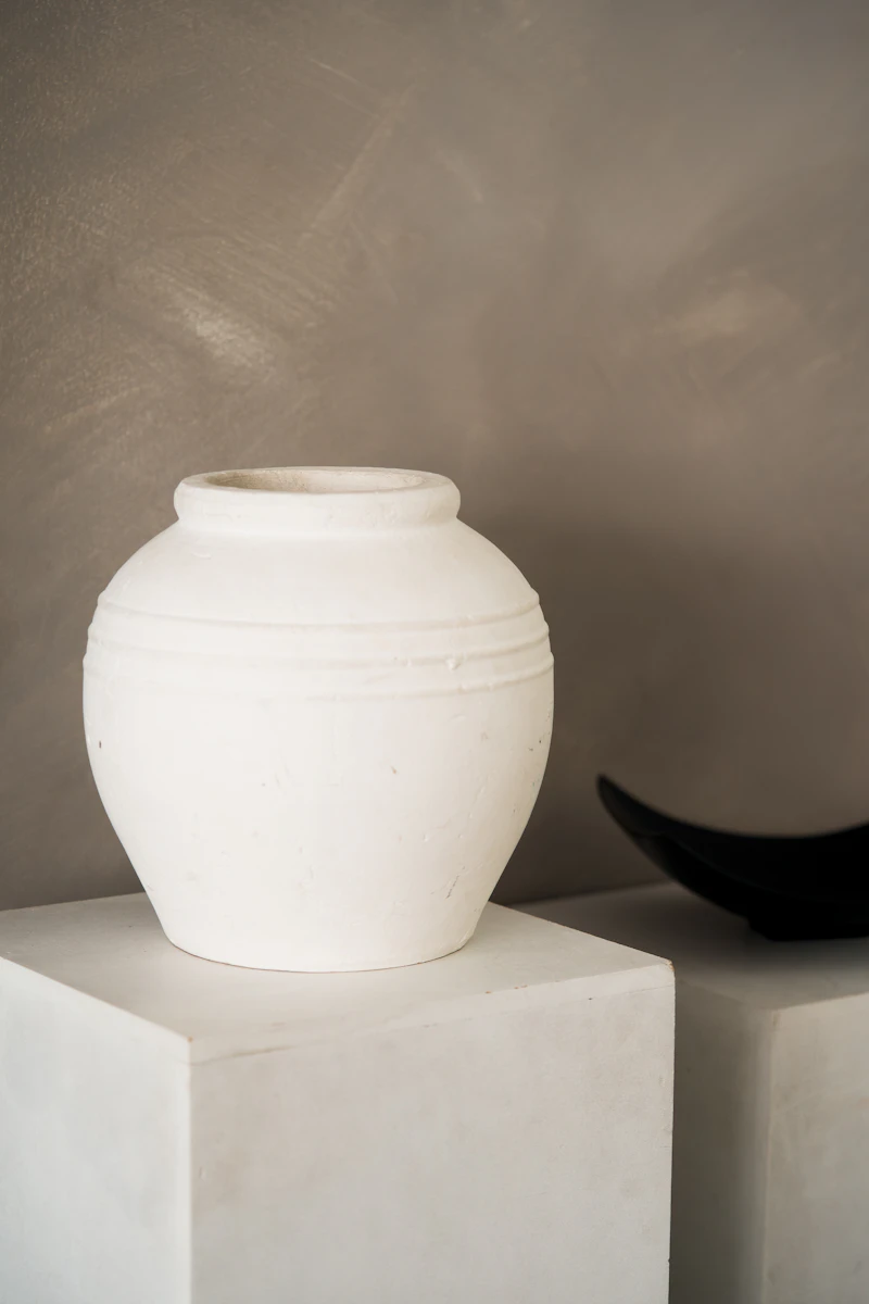 Vase Ivoire texturé, Atelier des Terres